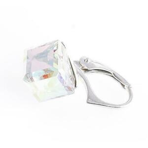 Cercei Argint 925, Swarovski cub, Aurore 8 mm imagine