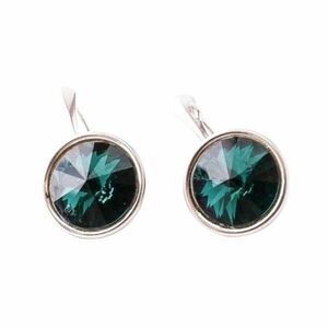 Cercei Argint 925, Swarovski Rivoli Emerald imagine
