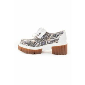 Pantofi casual din piele cu toc masiv Ginevra imagine