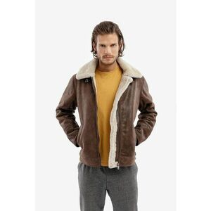 Geaca din piele cu gluga detasabila Aviator imagine