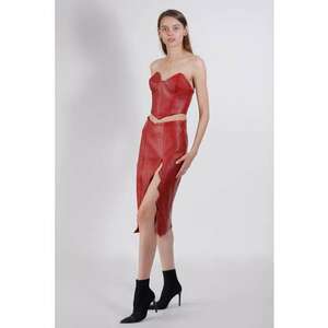 Top crop din piele Divine imagine