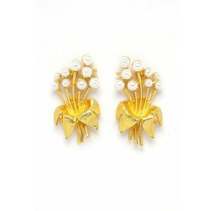 Cercei in forma de floare placati cu aur de 18K imagine
