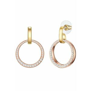 Cercei placati cu aur de 14K si decorati cu cristale imagine