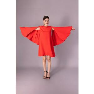 Rochie evazata cu maneci aripioara imagine