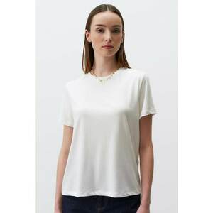 Tricou din amestec de modal cu decolteu la baza gatului imagine