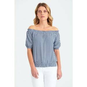 Bluza cu decolteu pe umeri si talie elastica imagine