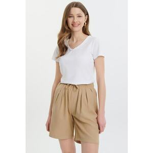 Pantaloni scurti din amestec de in cu snur imagine