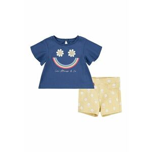 Set de pantaloni scurti si tricou cu imprimeu floral imagine