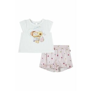 Set de pantaloni scurti si tricou cu imprimeu - 2 piese imagine
