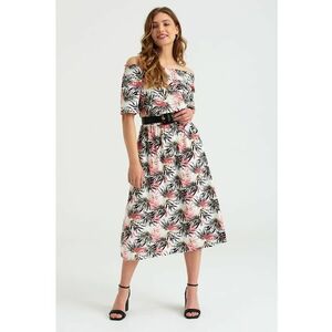 Rochie midi cu decolteu pe umeri imagine