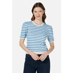 Tricou tricotat fin cu model in dungi imagine