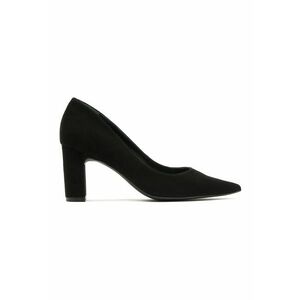 Pantofi de piele intoarsa cu toc masiv si varf ascutit imagine
