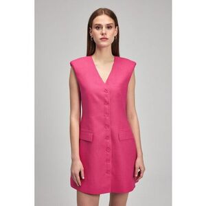Rochie de in cu croiala in A si umeri intariti imagine
