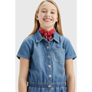 Salopeta scurta din denim cu aspect decolorat imagine