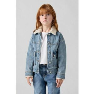 Jacheta din denim cu guler din material teddy imagine