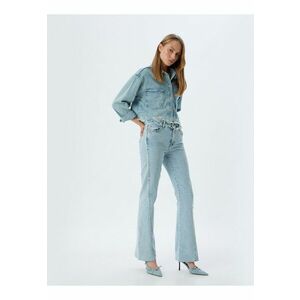 Blugi bootcut cu model 5 buzunare imagine