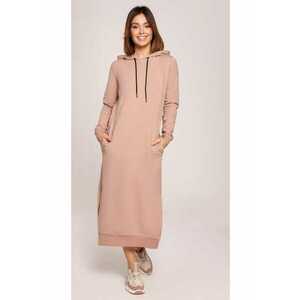 Rochie midi cu gluga - moka - imagine