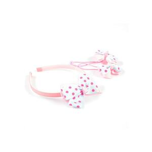 Set 3 accesorii de par roz cu funde imagine
