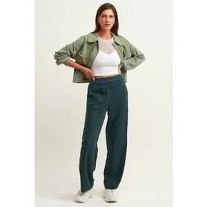Pantaloni drepti din amestec de lyocell cu talie inalta imagine