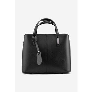 Geanta dama din piele texturata neagra imagine