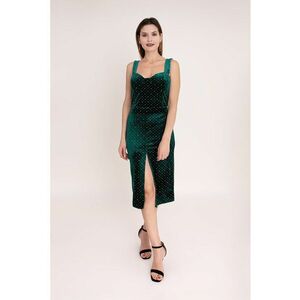 Rochie cu aspect de catifea si slit frontal Jade imagine