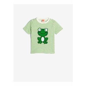 Tricou cu decolteu rotund si model in dungi imagine