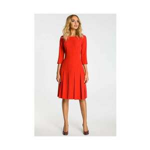 Rochie cu talie lasata si pliuri contrastante - rosu - XXL imagine