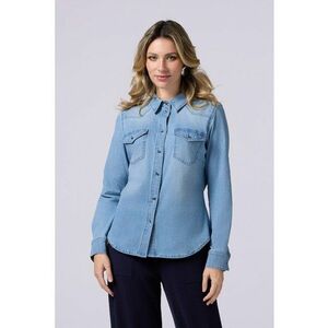 Camasa din denim cu buzunare pe piept imagine