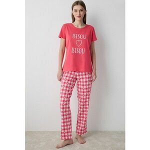 Pijama de bumbac cu imprimeu imagine