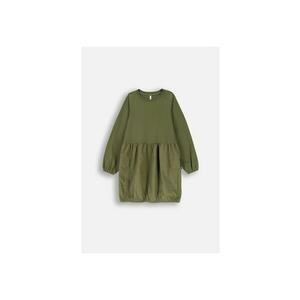 Rochie verde militar cu maneca lunga si buzunare cargo imagine