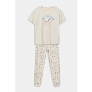 Pijama cu pantaloni lungi si imprimeu grafic imagine