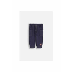 Pantaloni sport cu talie ajustabila si buzunare aplicate - Bleumarin imagine