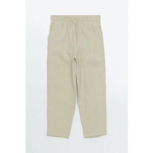 Pantaloni crop cu snur de ajustare si croiala dreapta imagine