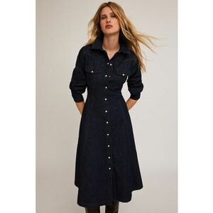 Rochie-camasa din denim cu croiala in A imagine