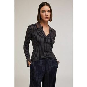 Pulover tricotat fin din lurex cu croiala cambrata imagine