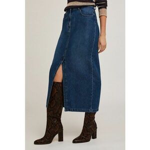 Fusta de denim cu slit frontal imagine