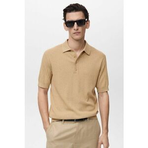 Tricou polo striat din amestec de modal imagine