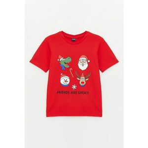 Tricou cu decolteu la baza gatului si imprimeu imagine