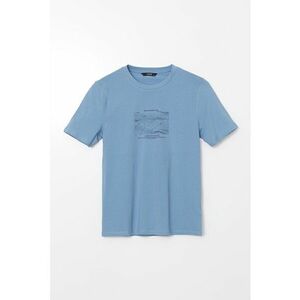 Tricou cu imprimeu si decolteu la baza gatului imagine