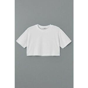 Tricou crop cu decolteu la baza gatului imagine