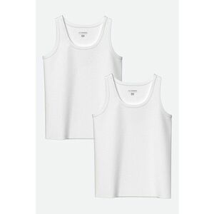 Set de top-uri din bumbac cu model uni - 2 piese imagine