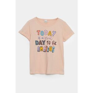 Tricou cu decolteu rotund si imprimeu text imagine