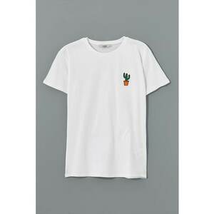 Tricou din bumbac cu decolteu la baza gatului imagine
