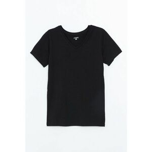 Tricou slim fit cu decolteu in V imagine