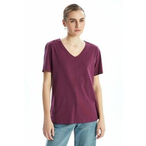 Tricou de bumbac cu decolteu in V imagine