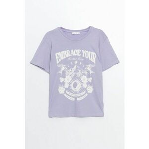 Tricou cu decolteu rotund si imprimeu grafic imagine