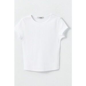Tricou crop din amestec de bumbac imagine