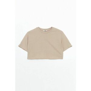Tricou crop cu decolteu la baza gatului imagine