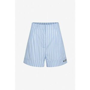 Pantaloni chino scurti in dungi Livia - Alb - Albastru imagine