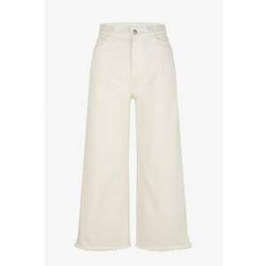 Culottes din denim cu tiv franjurat Luna - Crem - imagine